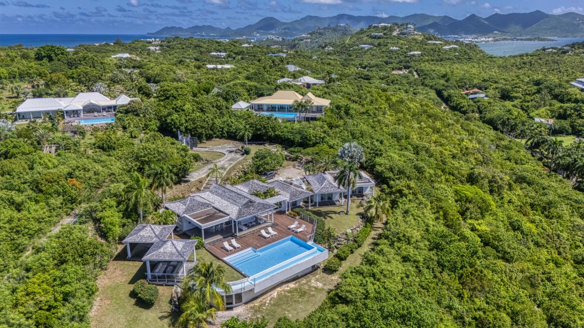 37.Location villa No Limit vue mer Saint Martin les Terres Basses - Vue du ciel
